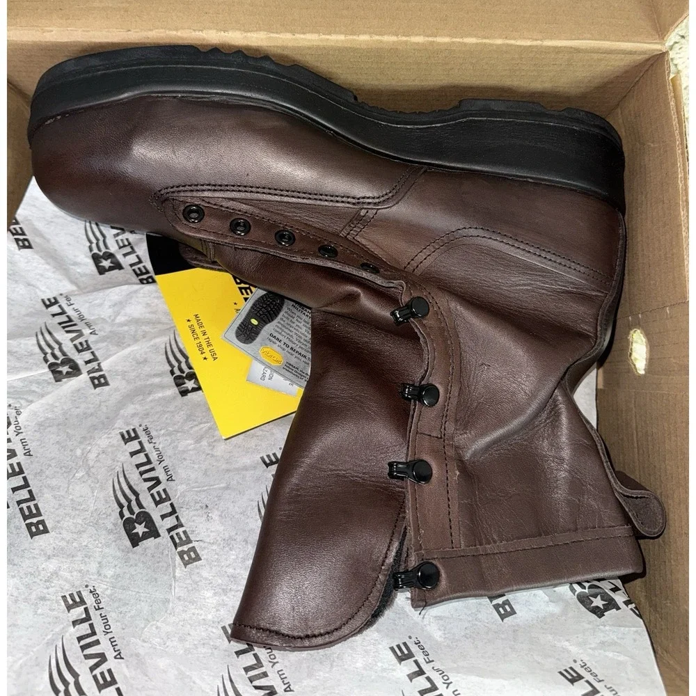 NIB Belleville 330 ST Work Boots Men's 12 Brown Leather Steel Toe‎ USA 330ST